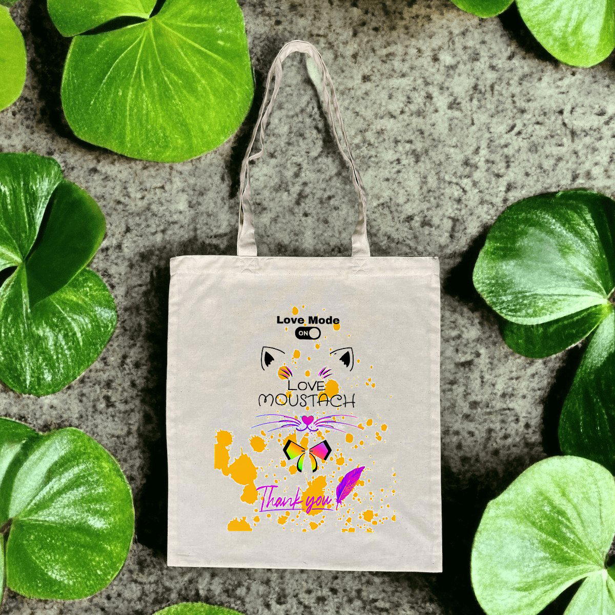 Image front Totebag LOVE MOUSTACH MODE ON