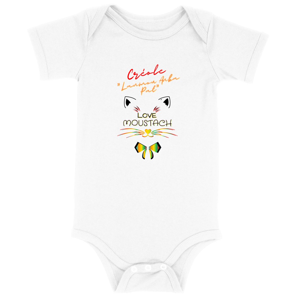 Image back BODY LOVE MOUSTACH CREOLE 100% COTON