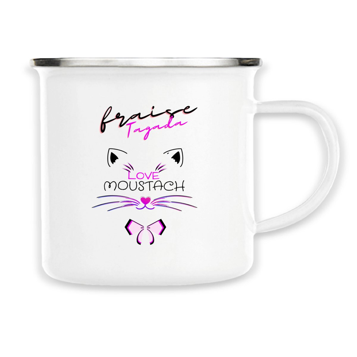 Image back MUG LOVE MOUSTACH FRAISE TAGADA