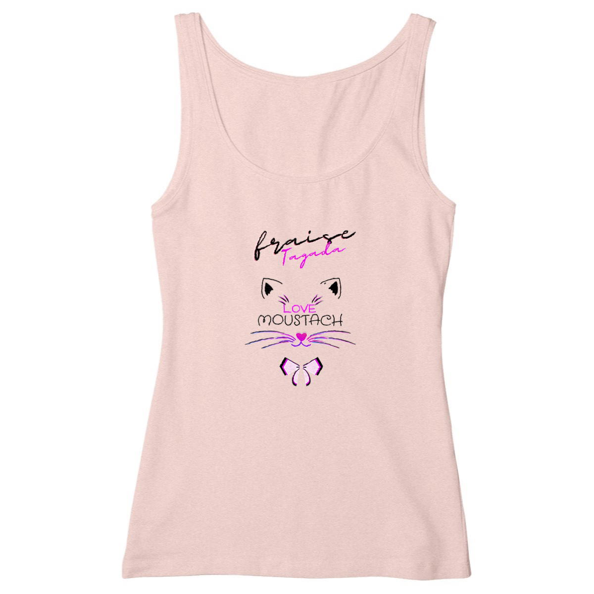 Image back DEBARDEUR FEMME LOVE MOUSTACH FRAISE TAGADA
