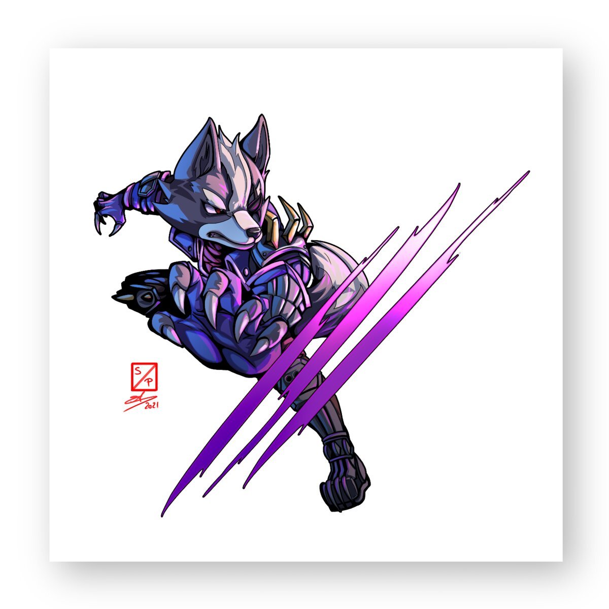 Image front Wolf Claws Sticker