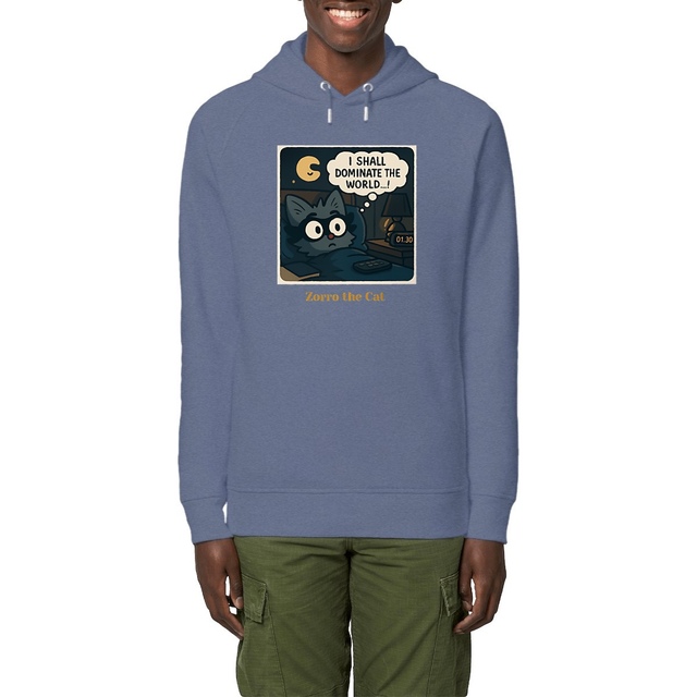 Unisex side pocket hoodie featuring Zorro the Cat