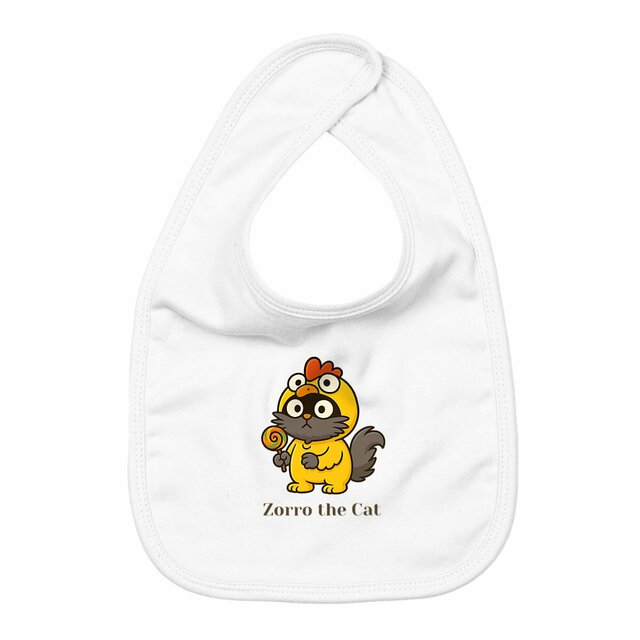 Bib with Zorro the Cat in funny Chicken Costume - Image