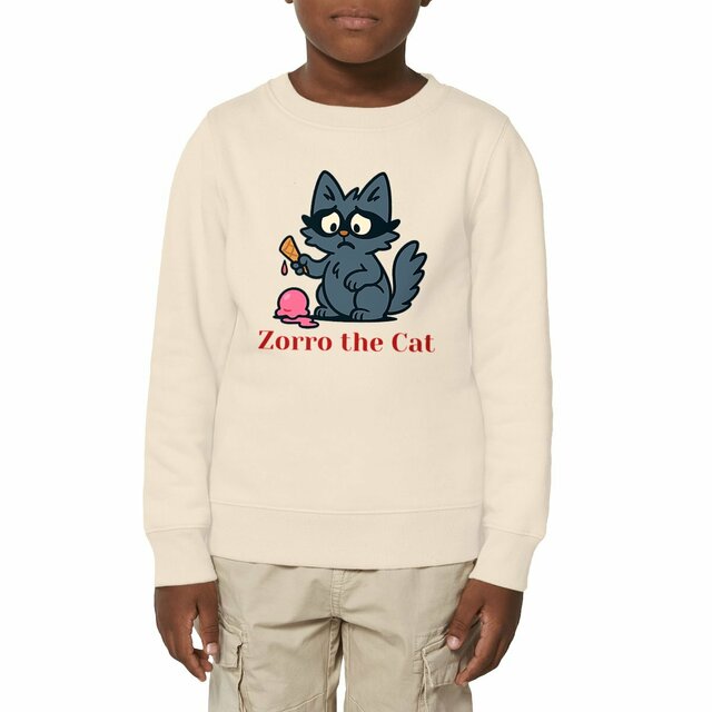Kids Heavyweight Sweatshirt - Zorro the Cat Design