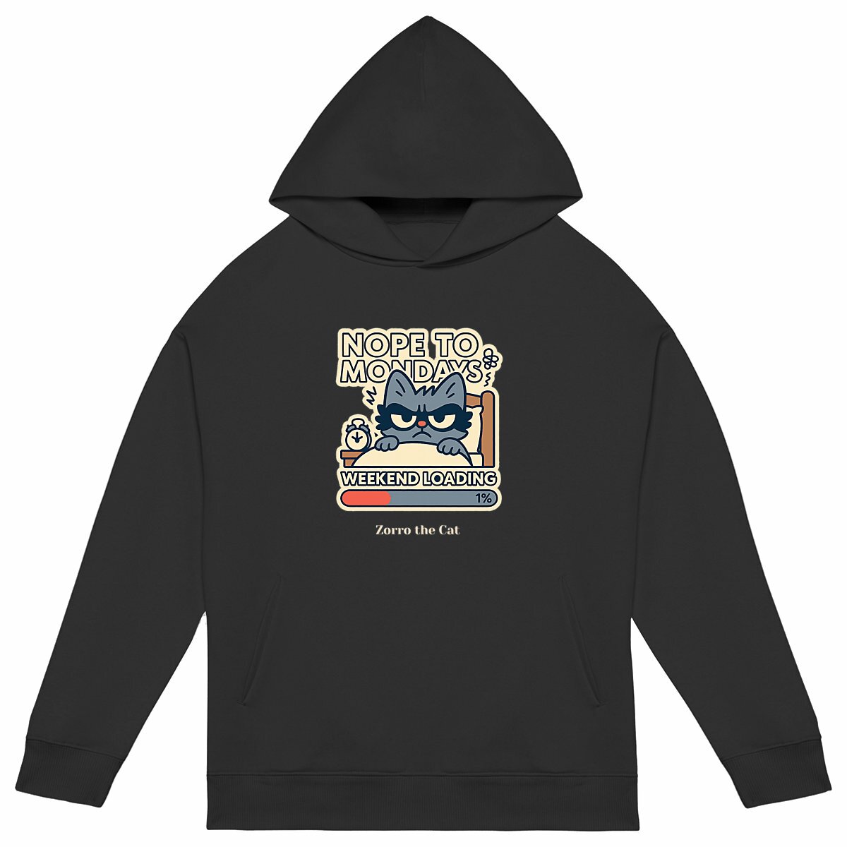 Unisex oversized hoodie - Zorro the Cat Design - Image