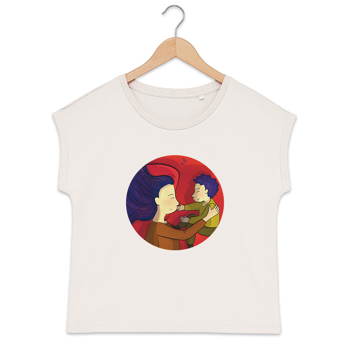 Image back T-shirt femme biologique lien mère enfant 