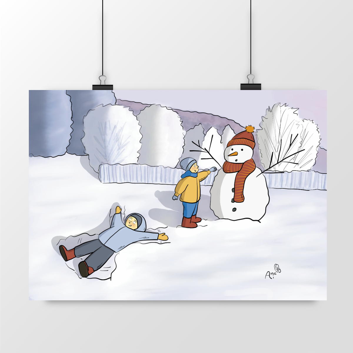 Image back Affiche bonhomme de neige
