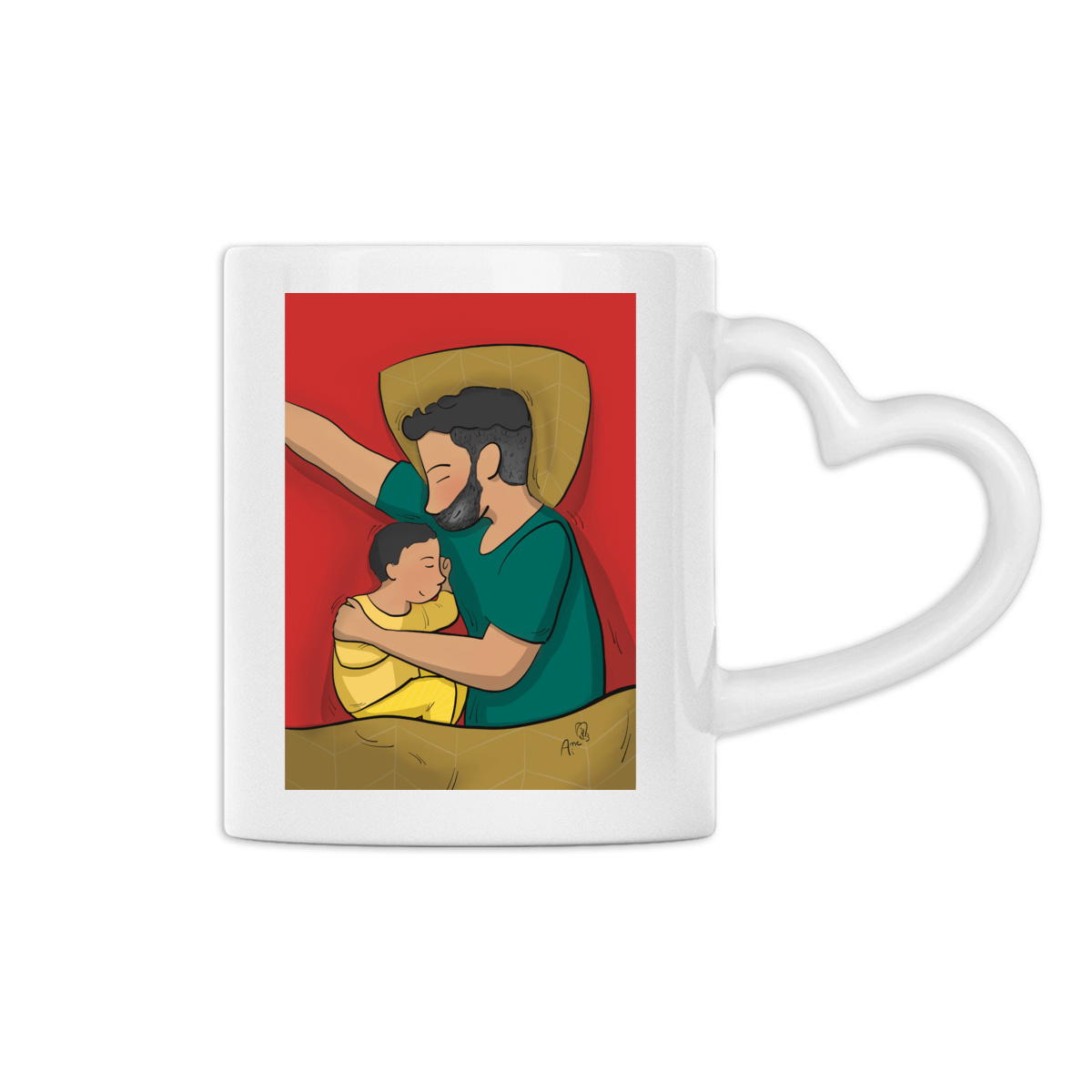 Image back Tasse cœur dodo avec papa