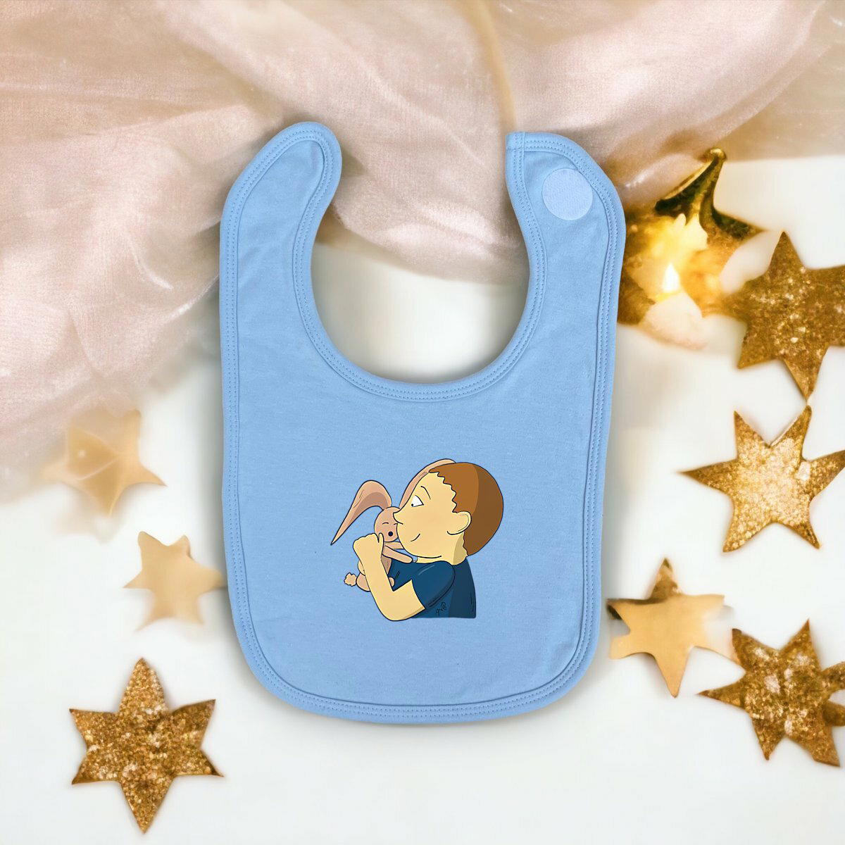 Image front Bavoir câlin à doudou personnalisable 