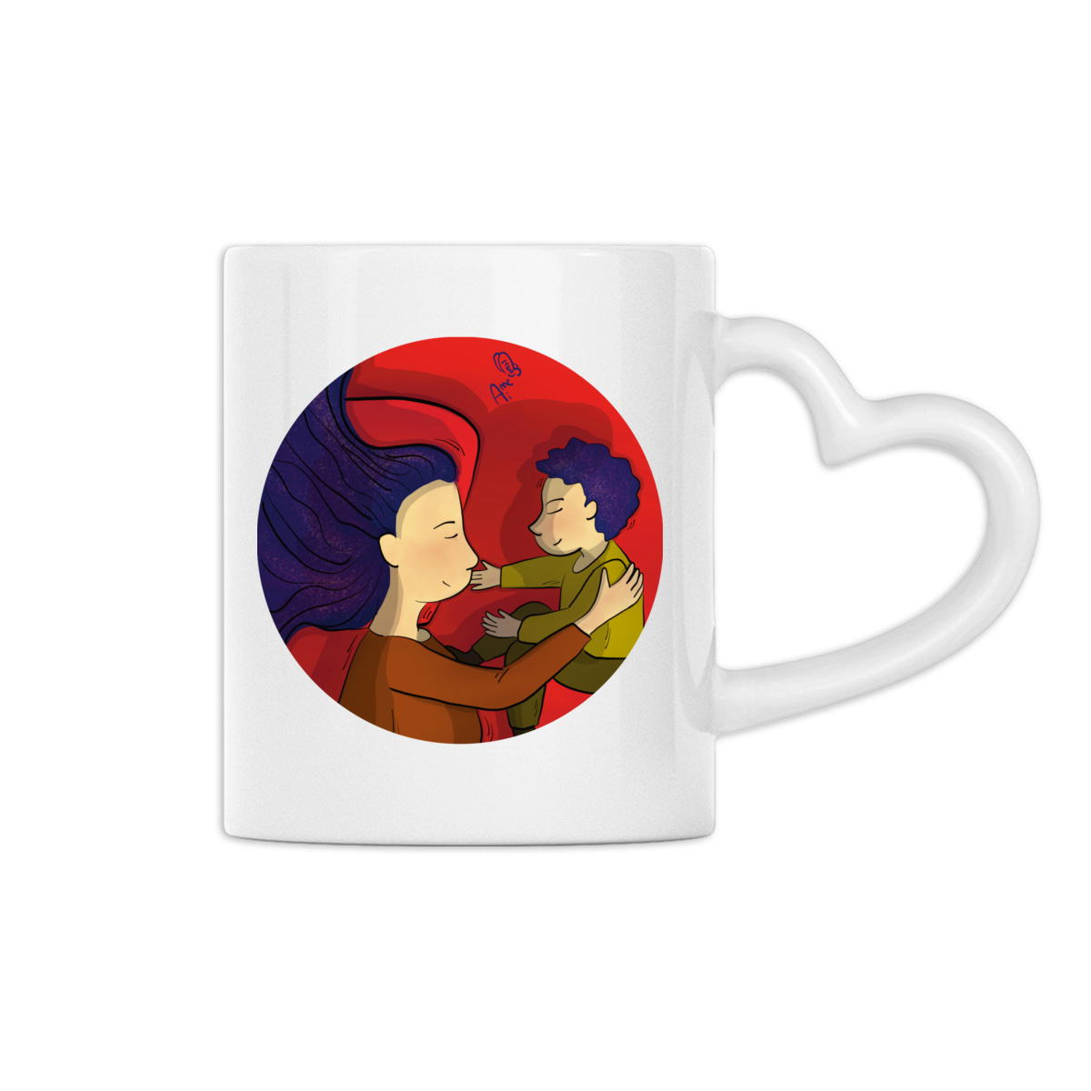 Image back Tasse cœur dodo avec maman 