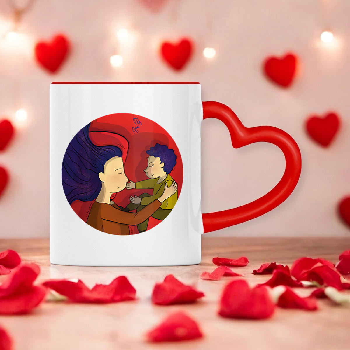 Image front Tasse cœur dodo avec maman 