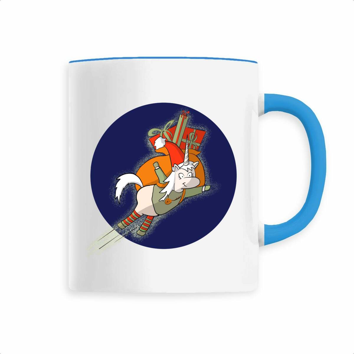 Image back Tasse licorne de noël personnalisable