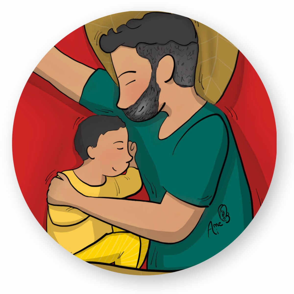 Image front Sticker dodo avec papa 