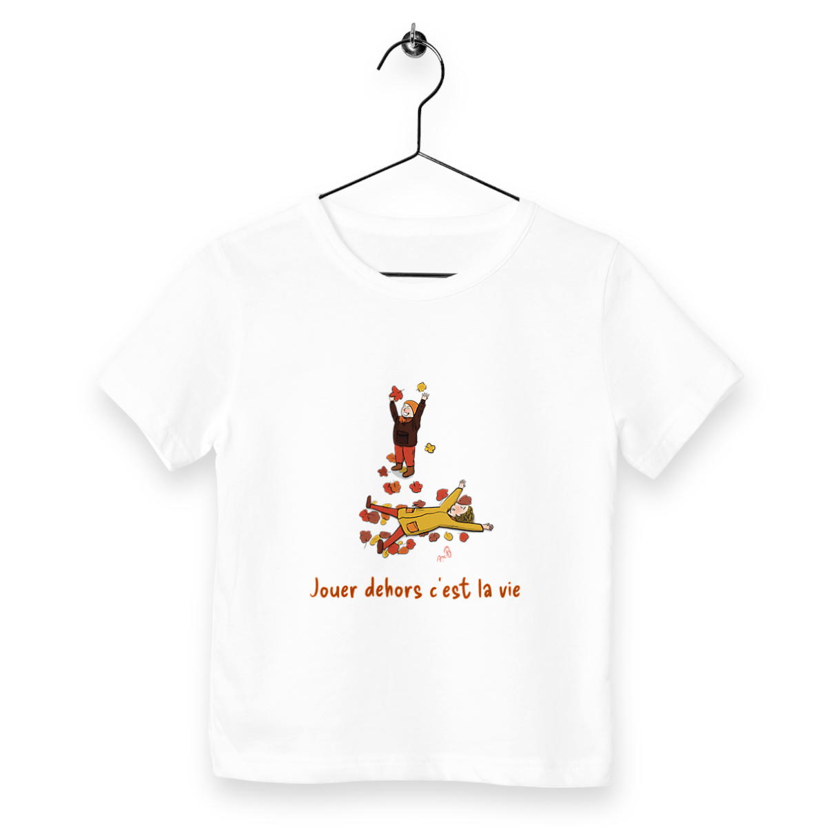 Image back T-shirt enfant feuilles d’automne