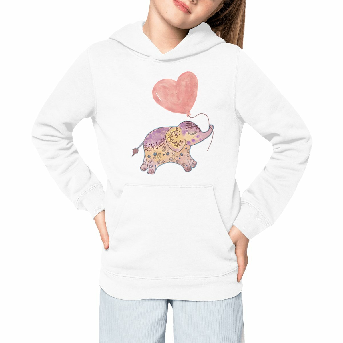 Image front Kids lightweight Elephant hoodie