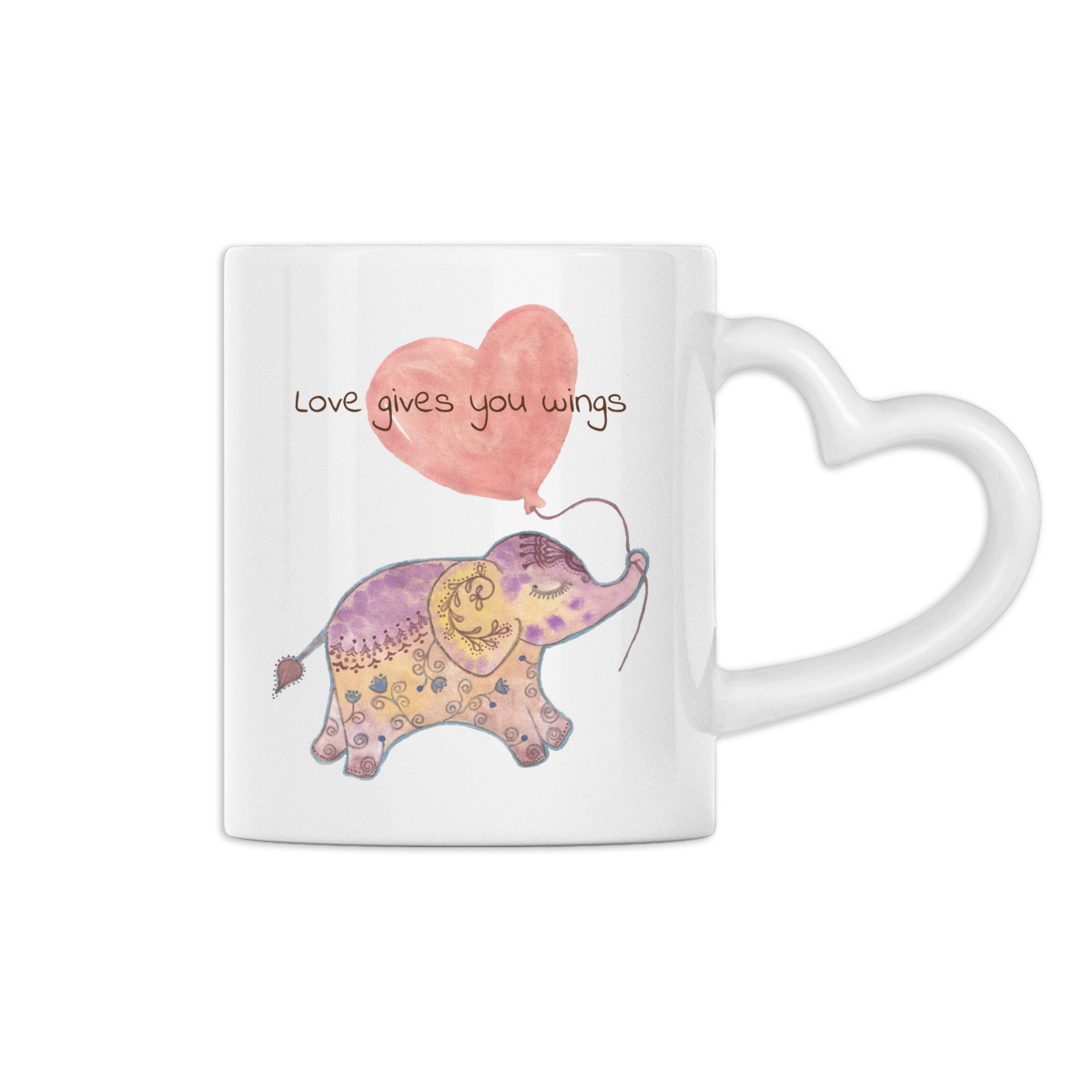 Image back Elephant Heart-Shaped Ceramic Mug