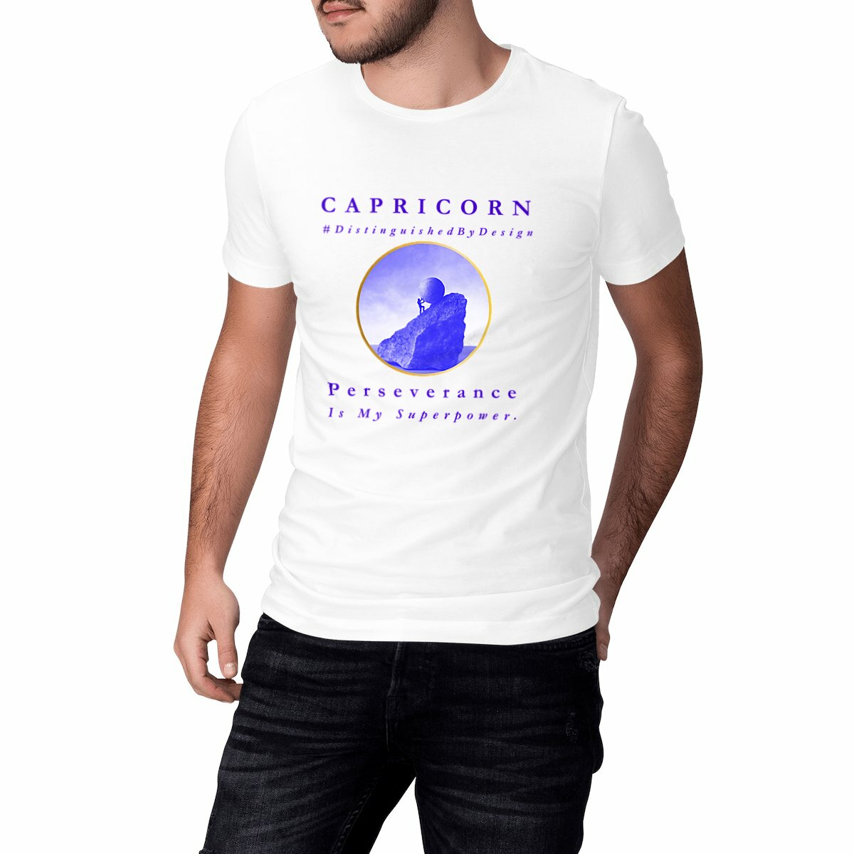 Image front ♑︎ Capricorn Perseverance Heavyweight Unisex Organic Cotton Premium Tee