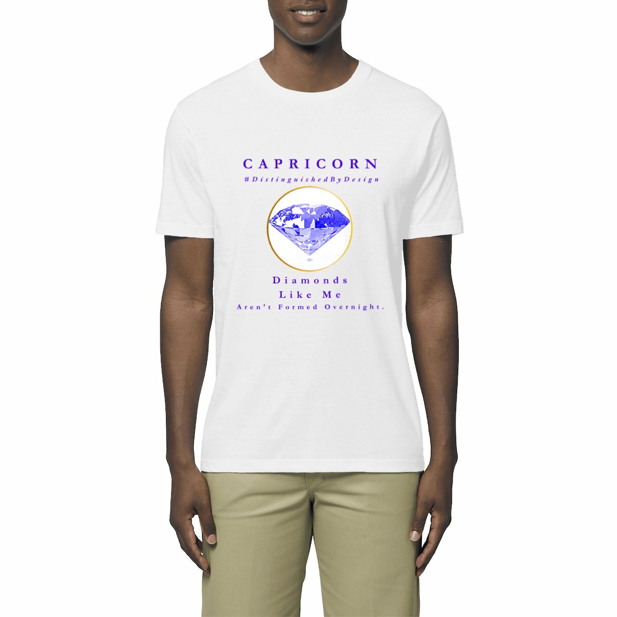 Image front ♑︎ Capricorn Diamonds Like Me Lightweight Unisex Organic Cotton Premium Tee