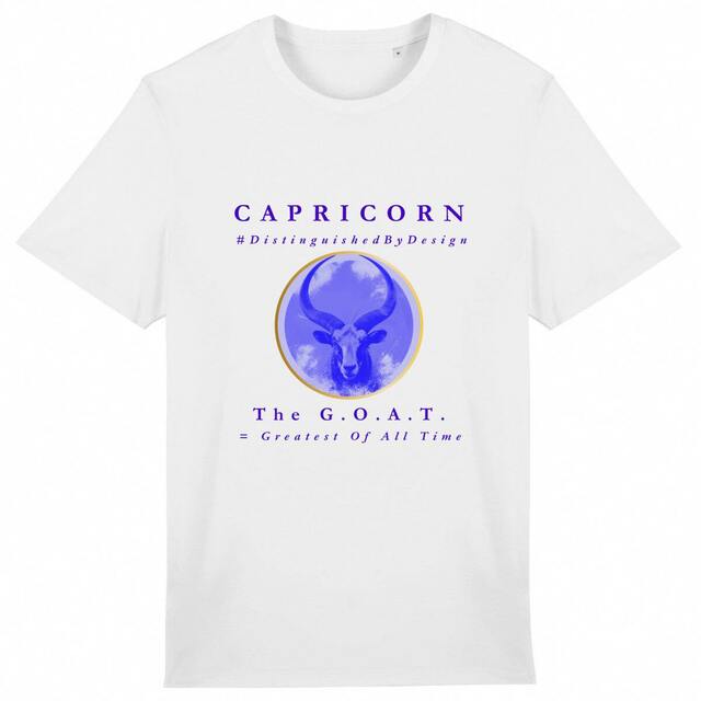 Image back ♑︎ Capricorn The G.O.A.T. Lightweight Unisex Organic Cotton Premium Tee