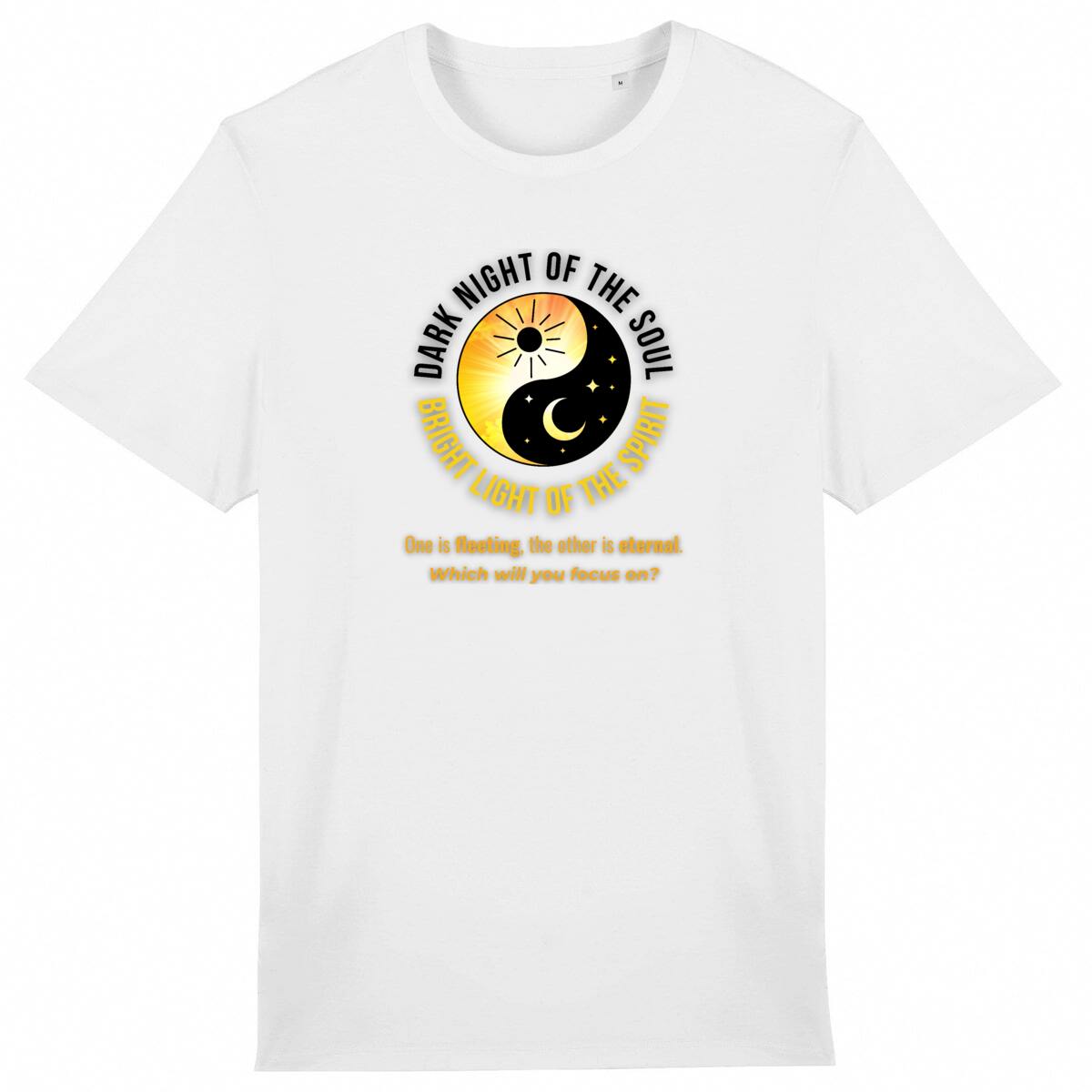 Image back "Dark Night of the Soul, Bright Light of the Spirit" Lightweight Unisex Organic Cotton Premium Tee