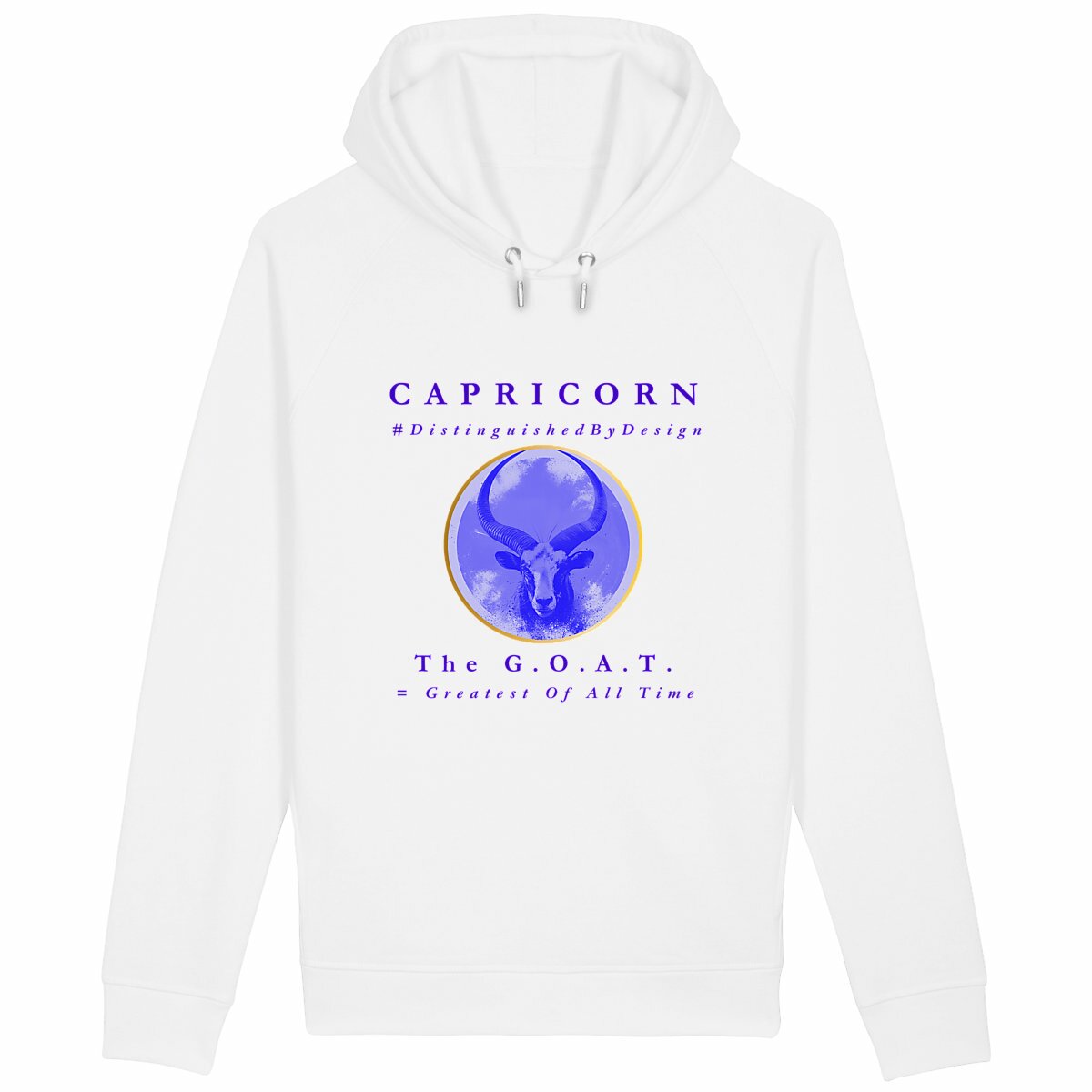 Image back ♑︎ Capricorn The G.O.A.T. Unisex Organic Cotton Premium Side Pocket Hoodie