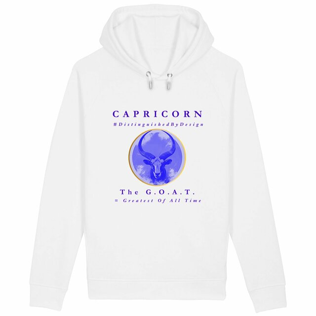 Image back ♑︎ Capricorn The G.O.A.T. Unisex Organic Cotton Premium Side Pocket Hoodie