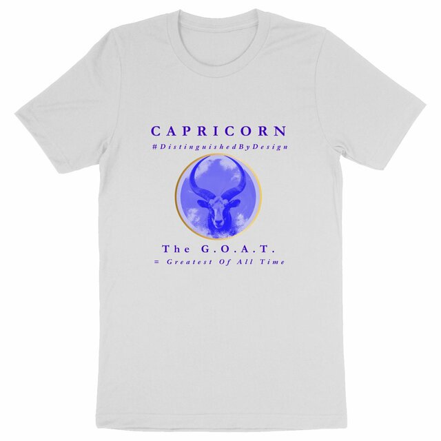 Image back ♑︎ Capricorn The G.O.A.T. Heavyweight Unisex Organic Cotton Premium Tee