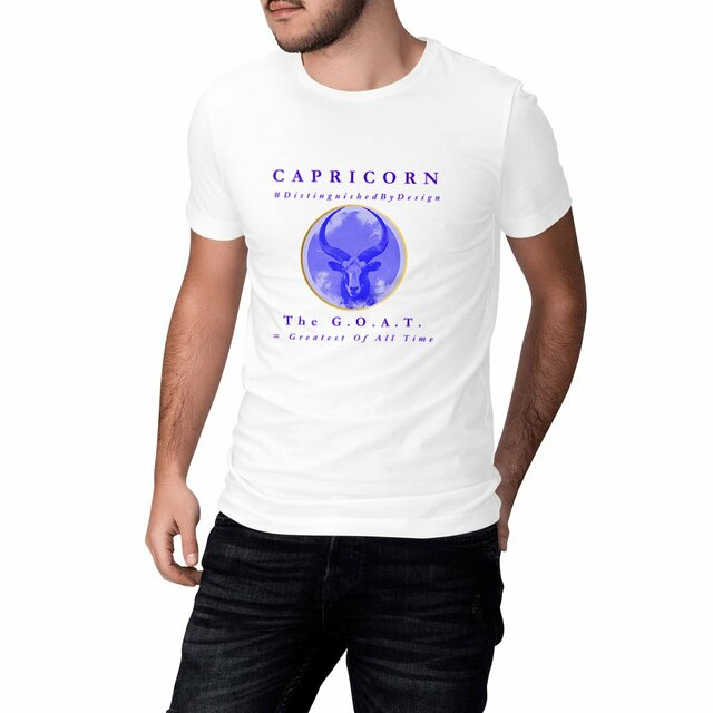 Image front ♑︎ Capricorn The G.O.A.T. Heavyweight Unisex Organic Cotton Premium Tee