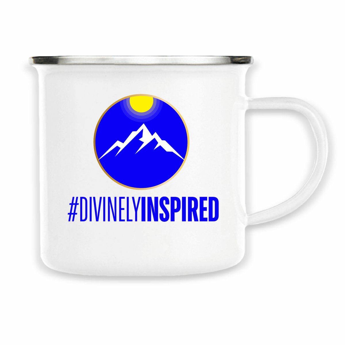Image back #DivinelyInspired Enamel-Coated Metal Tea Mug