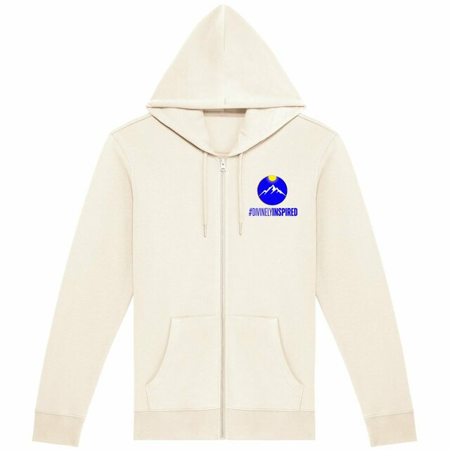 Image back #DivinelyInspired Unisex Organic Cotton Premium Zip Hoodie