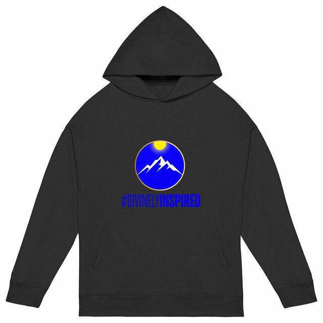 Image back #DivinelyInspired Oversized Unisex Organic Cotton Premium Hoodie
