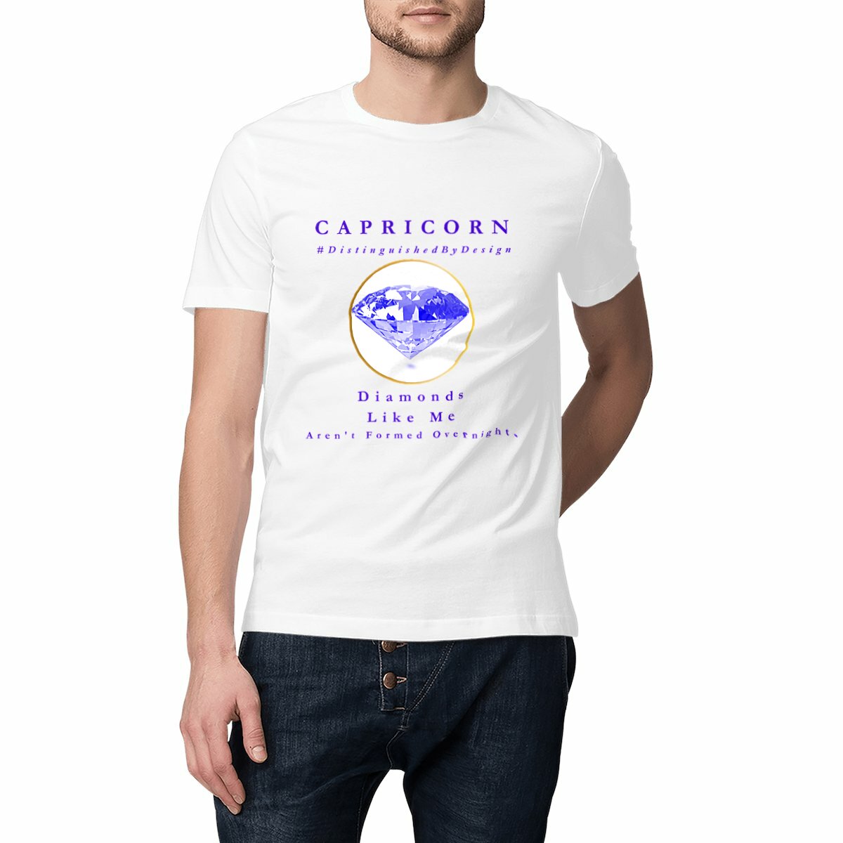 Image front ♑︎ Capricorn Diamonds Like Me Classic Unisex Organic Conversion Cotton Premium Tee