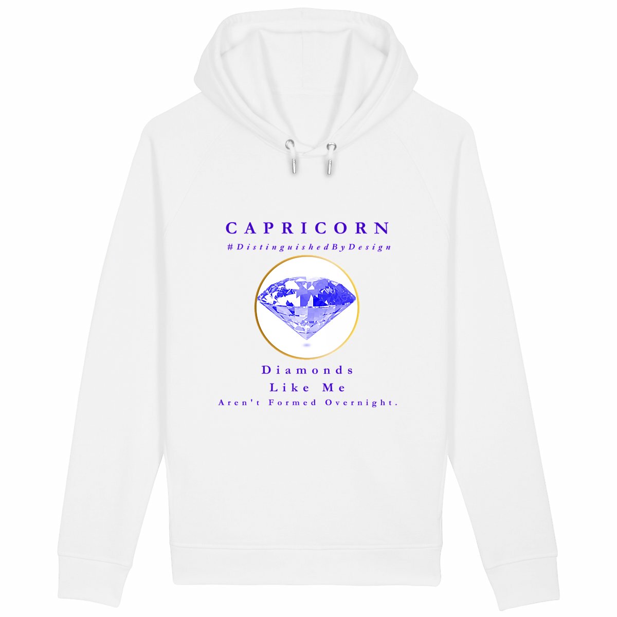 Image back ♑︎ Capricorn Diamonds Like Me Unisex Organic Cotton Premium Side Pocket Hoodie