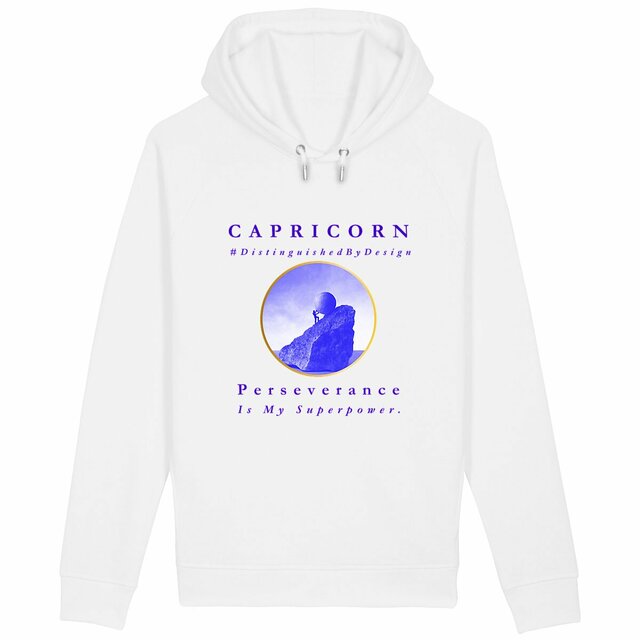 Image back ♑︎ Capricorn Perseverance Unisex Organic Cotton Premium Side Pocket Hoodie