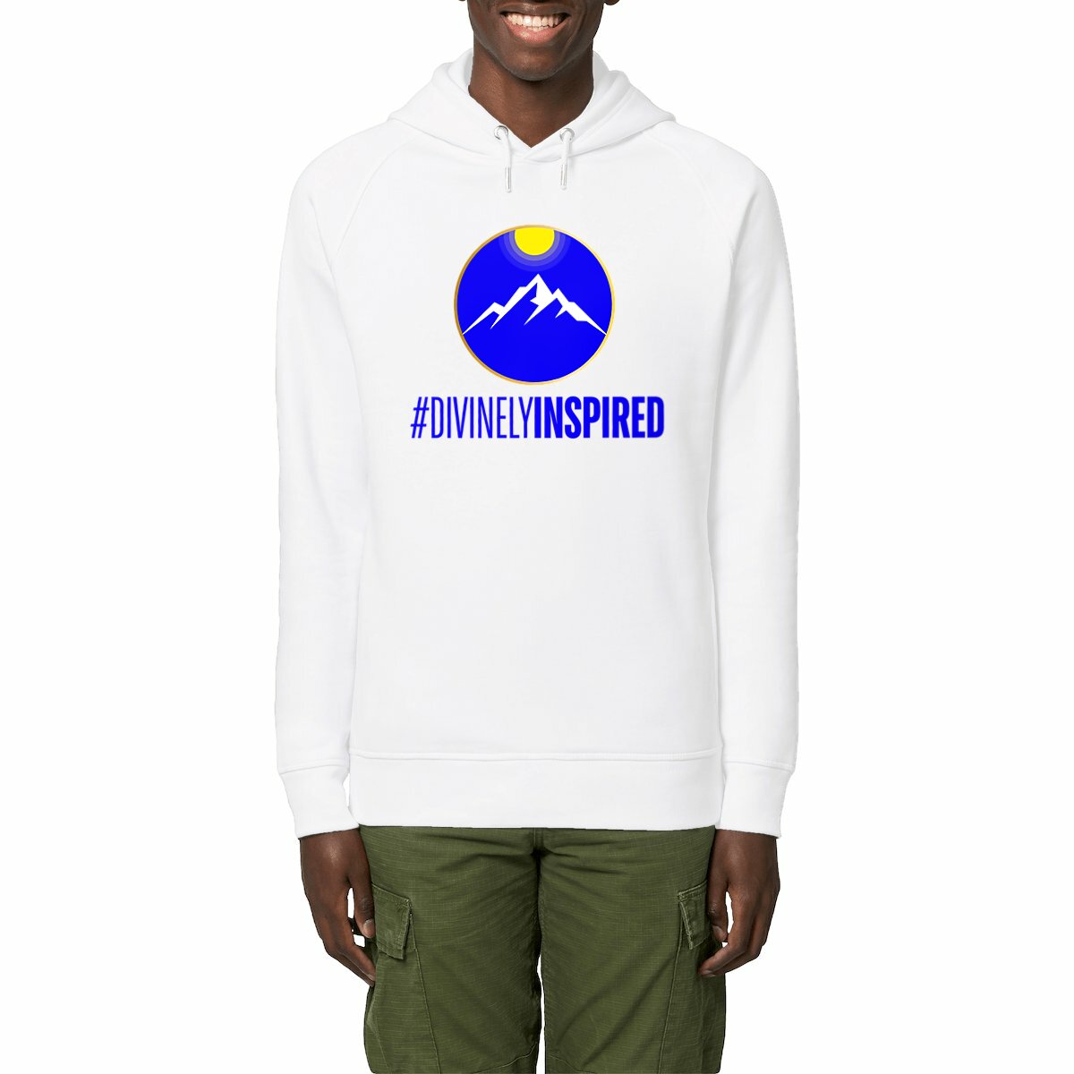 Image front #DivinelyInspired Side Pocket Unisex Organic Cotton Premium Hoodie