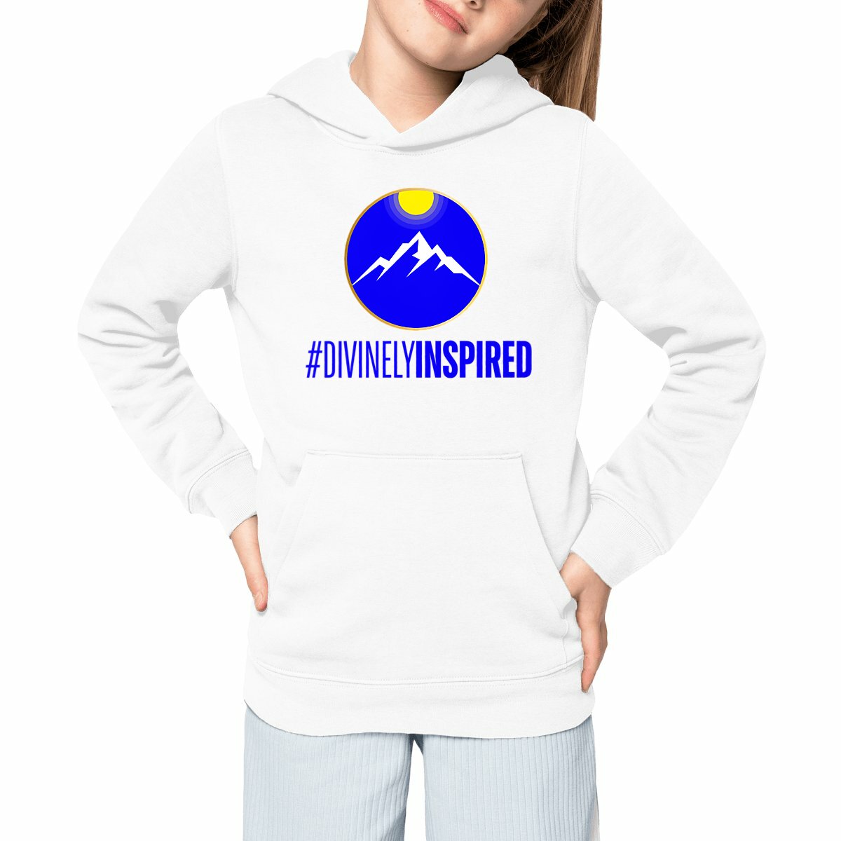 Image front #DivinelyInspired Kids Lightweight Unisex Organic Cotton Premium Hoodie
