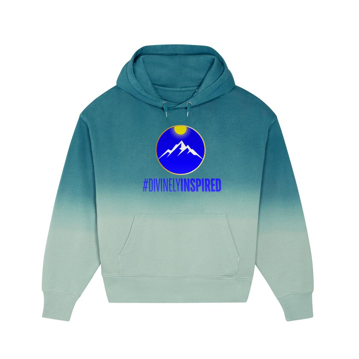 Image back #DivinelyInspired Heavyweight Unisex Organic Cotton Premium Dip Dyed Hoodie Oversized