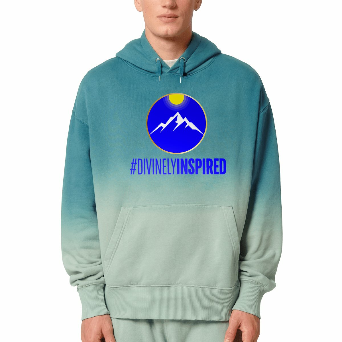 Image front #DivinelyInspired Heavyweight Unisex Organic Cotton Premium Dip Dyed Hoodie Oversized