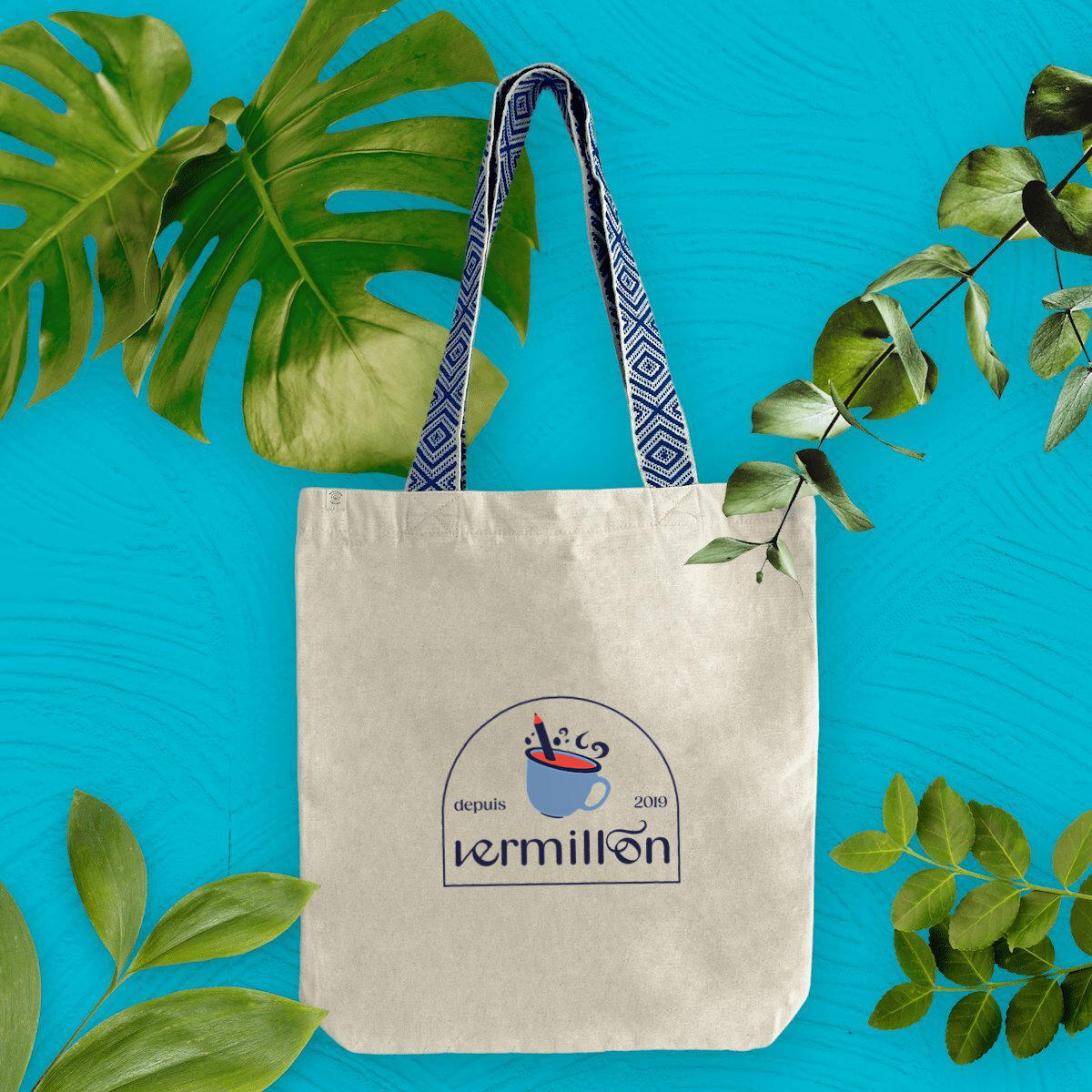 Image front Totebag Vermillon Bleu