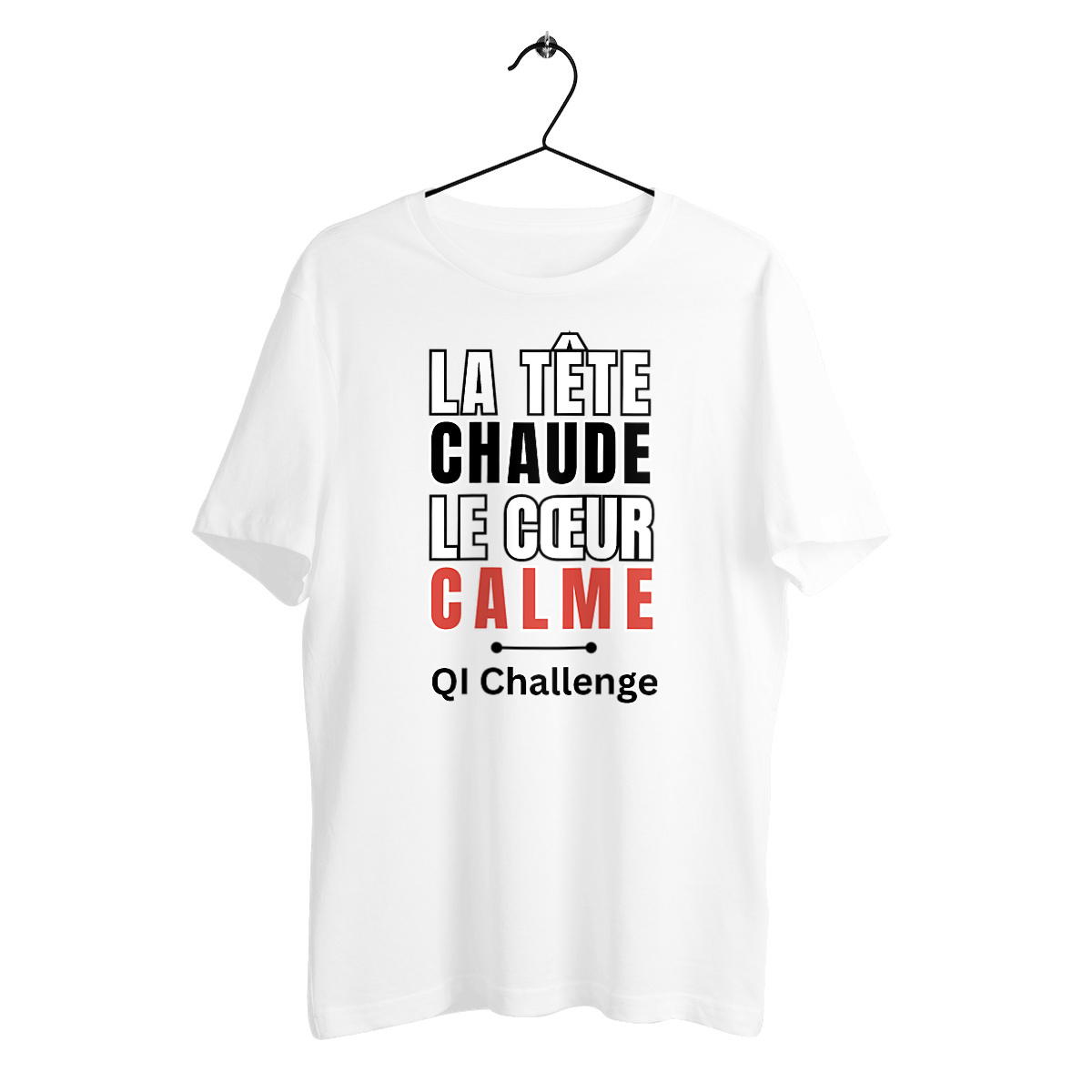 T-shirt Épais Unisexe QI Challenge – “La tête chaude, le cœur calme” - Image