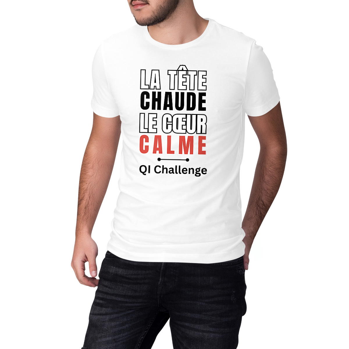 T-shirt Épais Unisexe QI Challenge – “La tête chaude, le cœur calme”