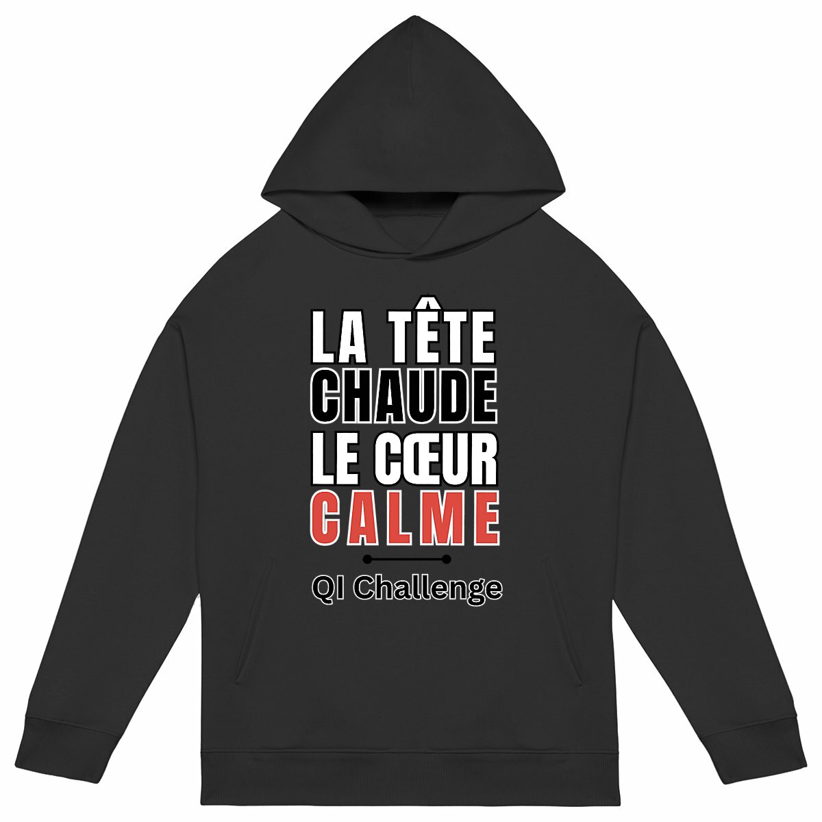 Hoodie Oversize “Tête chaude, cœur calme” – QI Challenge - Image