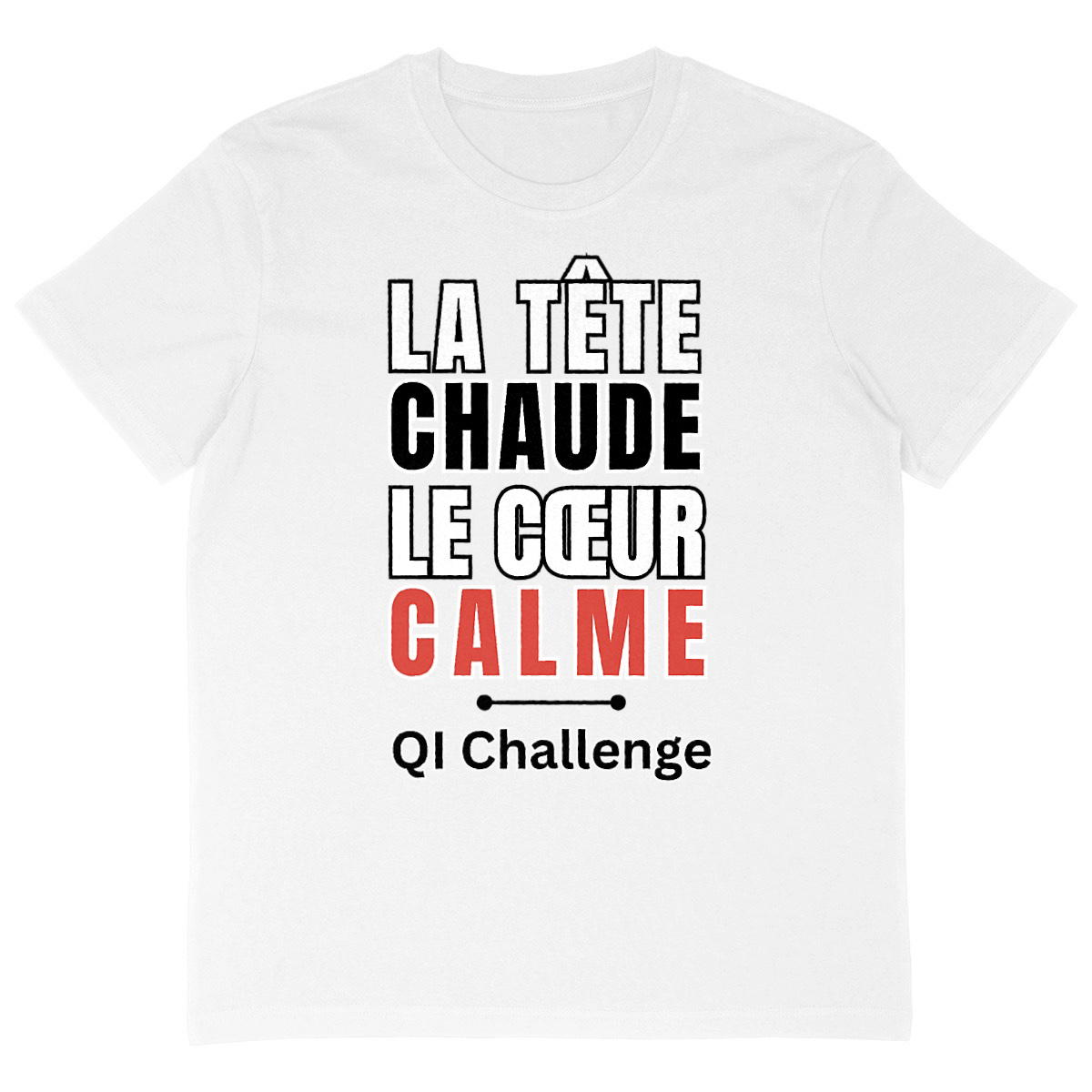 T-shirt Oversized Homme “Tête chaude, cœur calme” – QI Challenge - Image