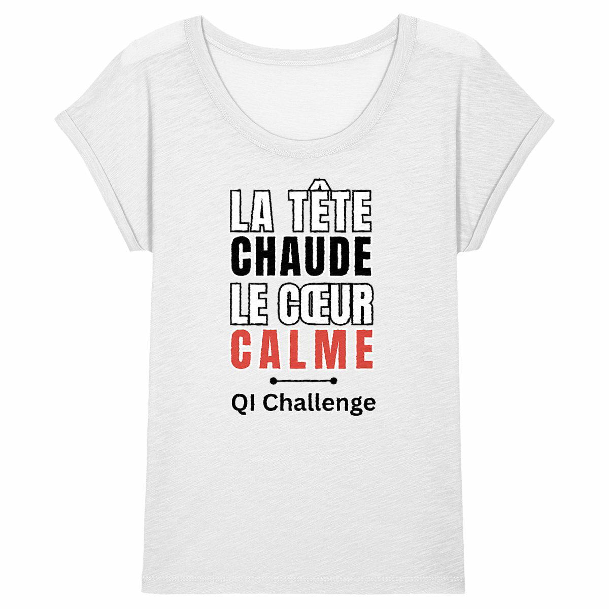 T-shirt Femme Slub “Tête chaude, cœur calme” – QI Challenge - Image