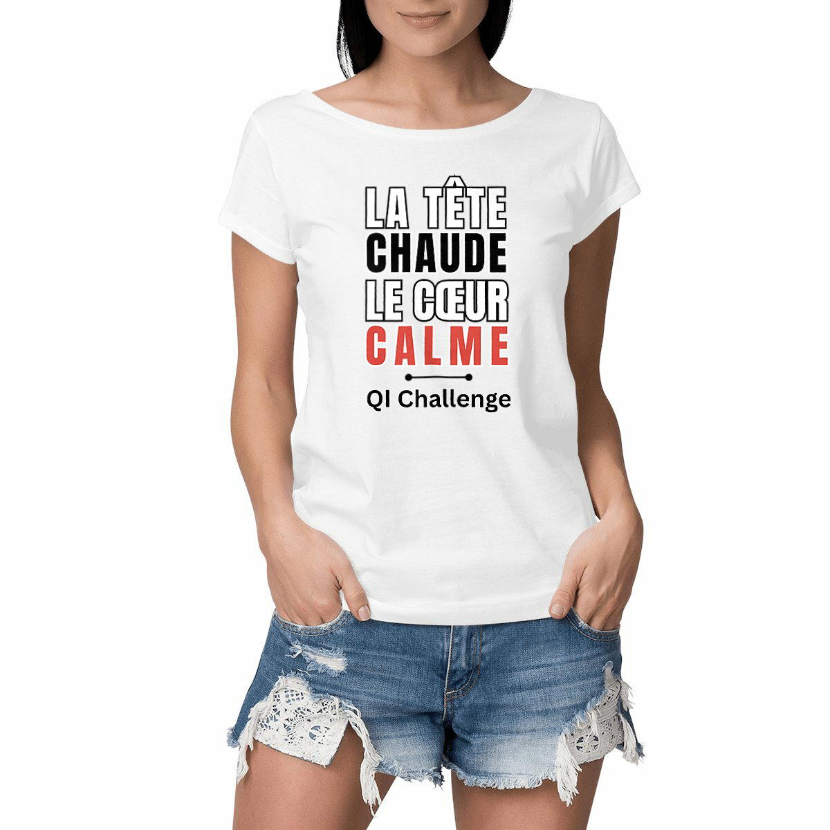 T-shirt Femme Slub “Tête chaude, cœur calme” – QI Challenge
