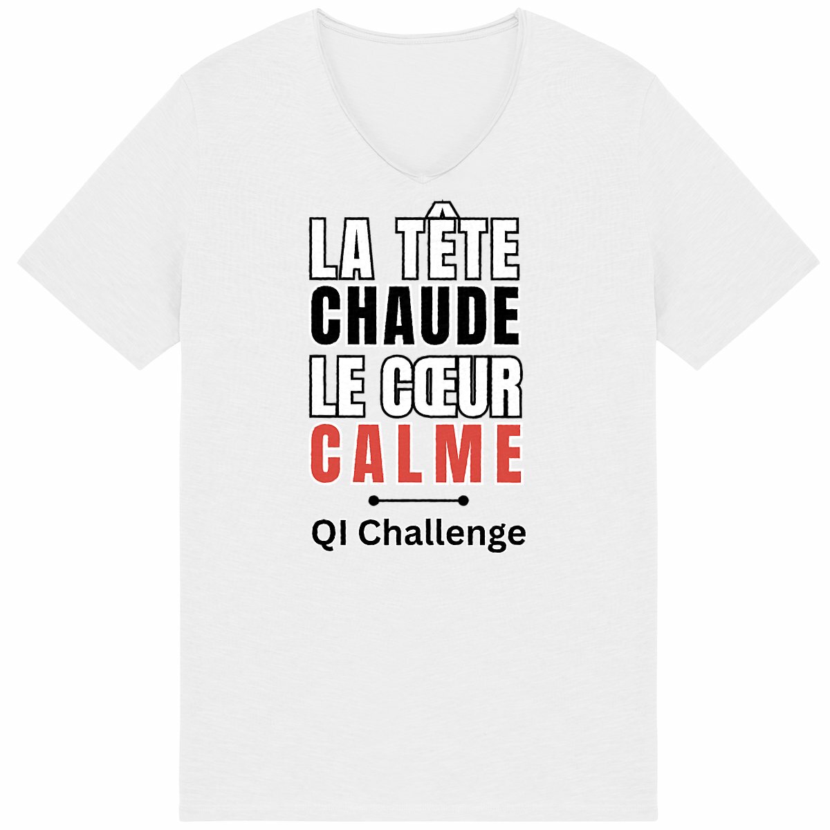 T-shirt Slub Homme “Tête chaude, cœur calme” – QI Challenge - Image