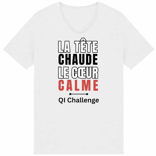 T-shirt Slub Homme “Tête chaude, cœur calme” – QI Challenge - Image