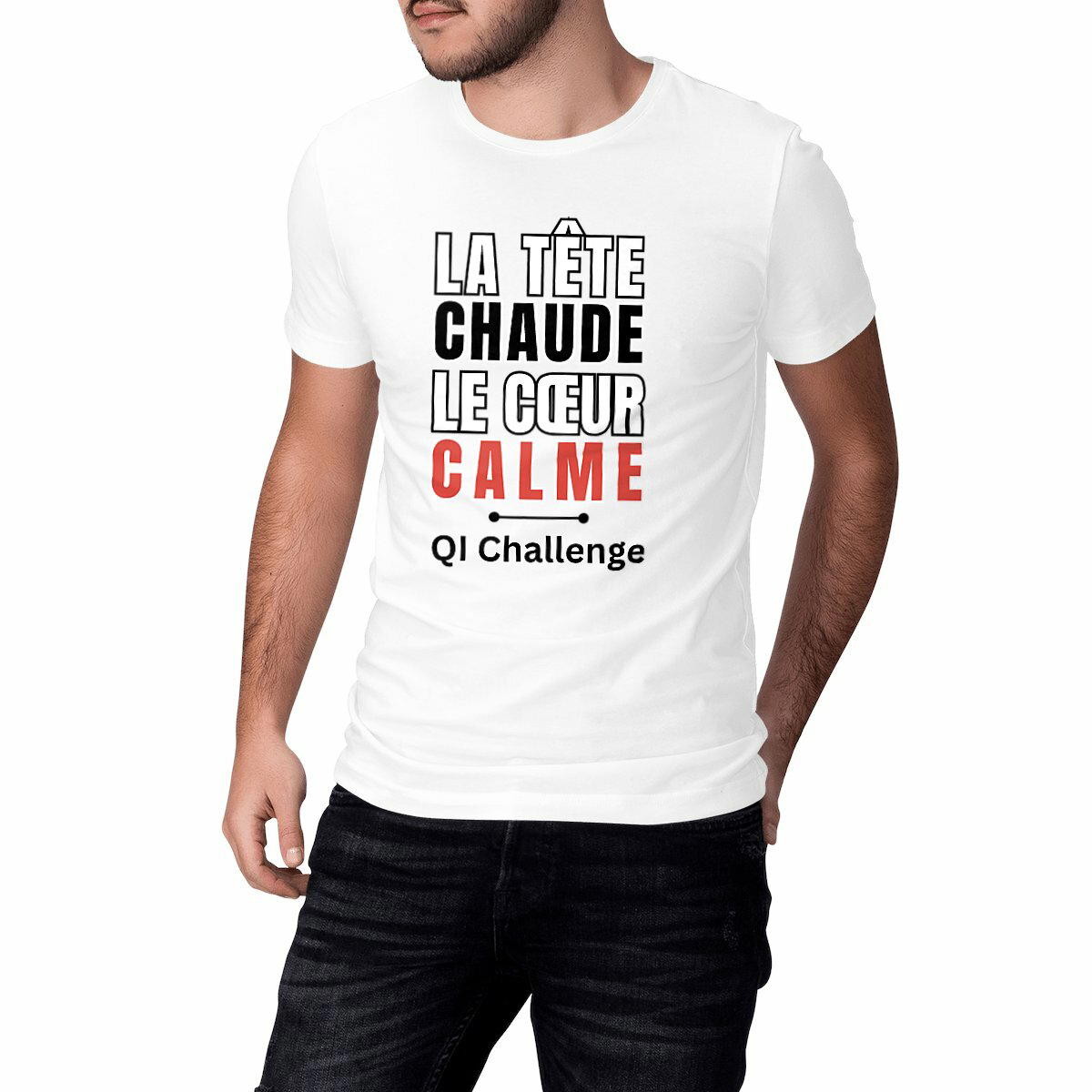 T-shirt Classique Unisexe “Tête chaude, cœur calme” – QI Challenge