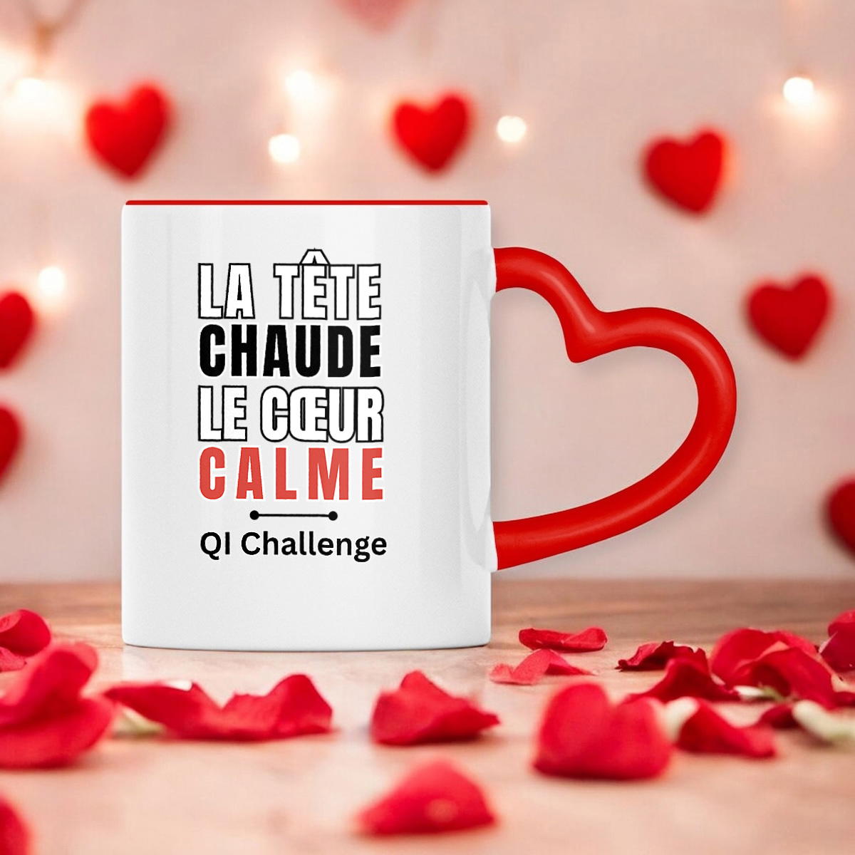 La tête chaude, le cœur calme – Mug citation inspirante
