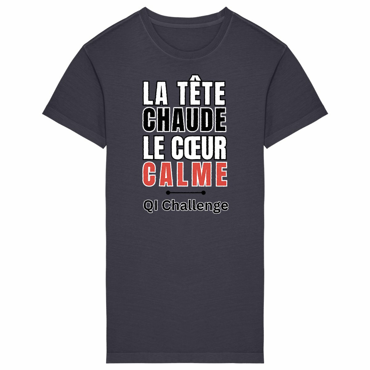 Robe T-shirt Vintage Femme “Tête chaude, cœur calme” – QI Challenge - Image
